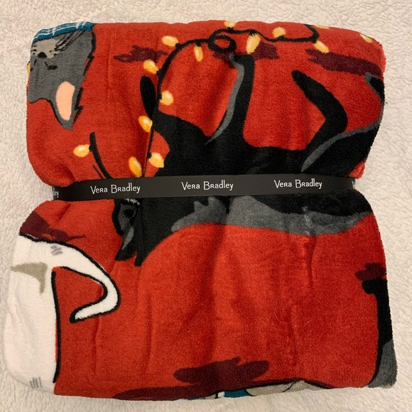 NWT Vera Bradley Holiday Cat Blanket - Picture 4 of 4